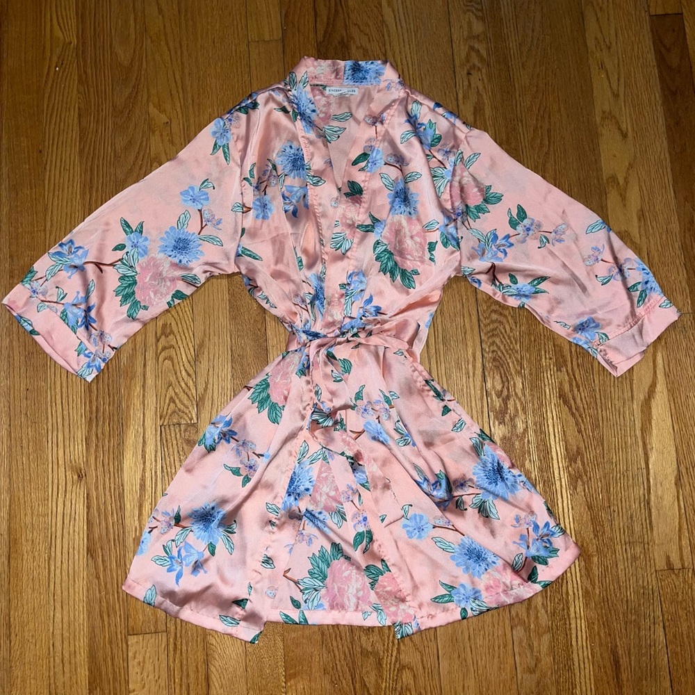 Sincerely Jules Pink Floral Robe Large